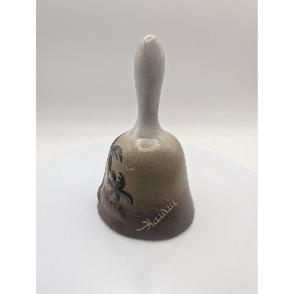 Handcrafted Ceramic Bell Hawaii Palm Trees Souvenir Collectible Decor